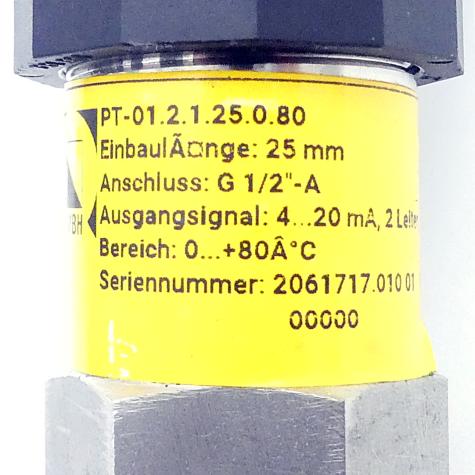 Kompakt Widerstandsthermometer PT-01.2 PT-01.2.1.25.0.80 
