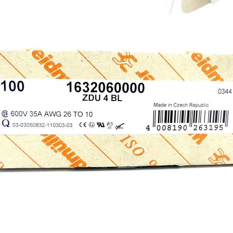 100x Feed-trough terminal ZDU 4 BL New FS