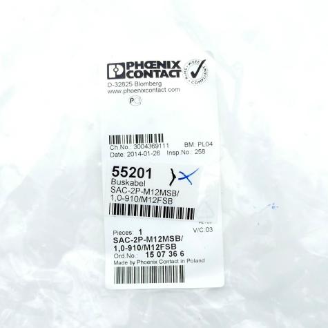 Bussystem-Kabel SAC-2P-M12MSB/1,0-910/M12FSB Neu OVP