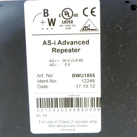 Sicherheitsrelais AS-i Advanced Repeater BWU1855 Neuwertig