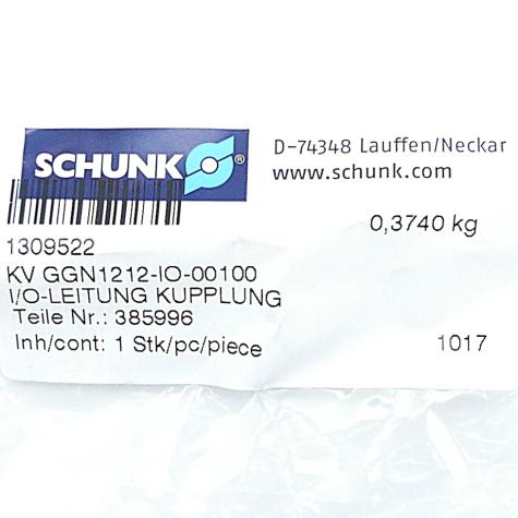 I/O-Leitungskabel Kupplung KV KV GGN1212-IO-00100 Neu OVP