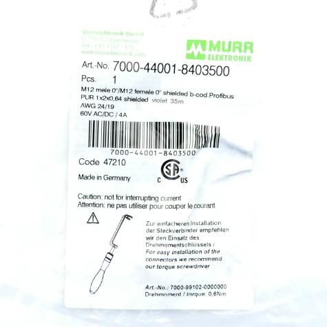 Verbindungsleitung M12 St.0°/ M12 Bu.0°geschirmt B-cod. Profibus  Neu