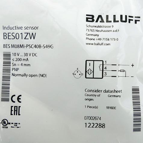 Inductive standard sensor BES01ZW 