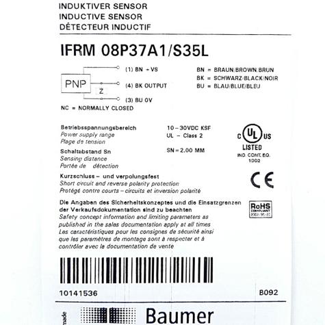Inductive proximity switch 10141536 New FS