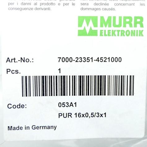 M23 female 90° with cable  