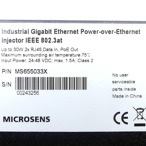 Industrial Gigabit Ethernet Power -over- Ethernet Injector IEEE 802.3at Used