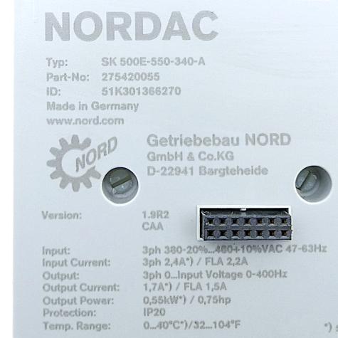 Frequency converter NORDAC 500E Used