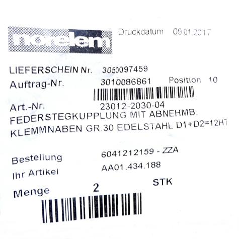 Balgkupplung aus Edelstahl  