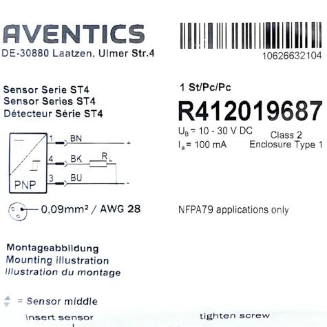 Proximity switch ST4-PN-M08U-030  