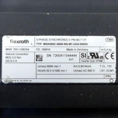Servo motor MSK050C-0600-NN-M1-UG0-NNNN Used