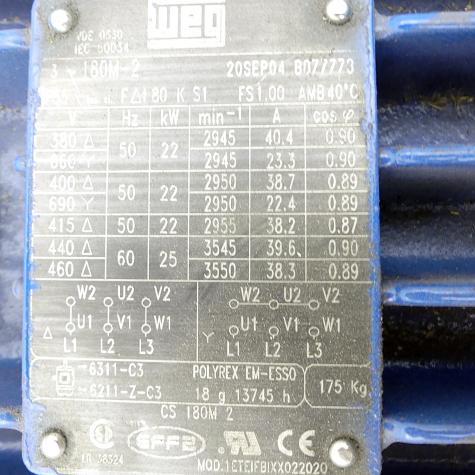 Electric motor 3~180M-2 Used