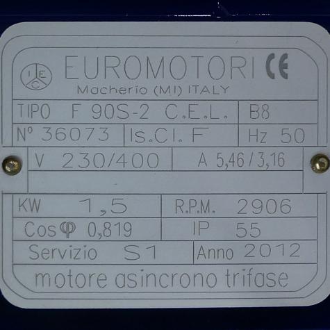 Three-phase asynchronous motor TIPO F 90S-2 New FS
