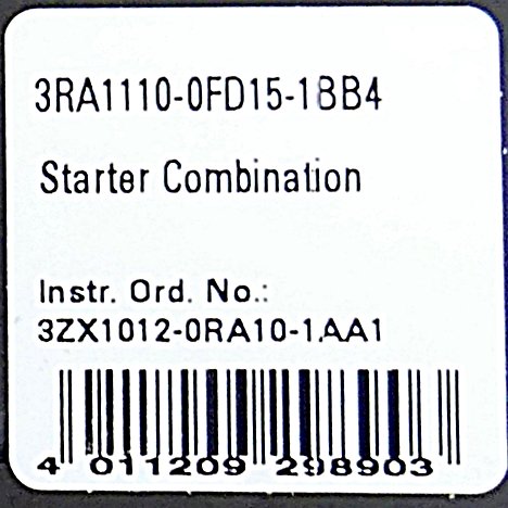 Starter Combination 3ZX1012-0RA10-1AA1 New FS