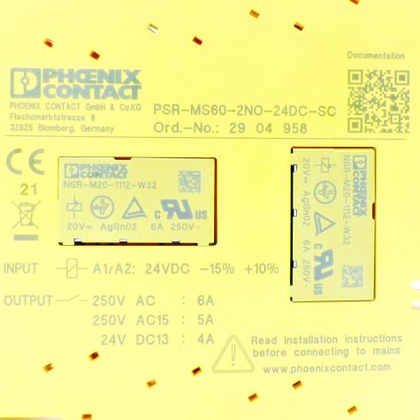 Sicherheitsrelais PSR-MS60-2NO-24DC-SC 