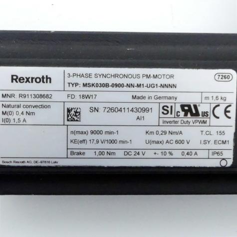 3-Phase Synchronous PM-Motor MSK030B-0900-NN-M1-UG1-NNNN Used