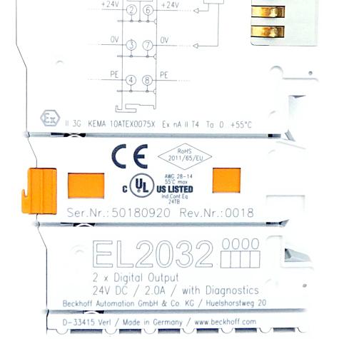 2-Kanal-Digital-Ausgangsklemme EL2032 Neu OVP