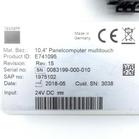 10,4'' Panelcomputer multitouch 1975102 Used