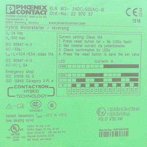 Hybridmotorstarter ELR W3- 24DC/500AC- 9I -  