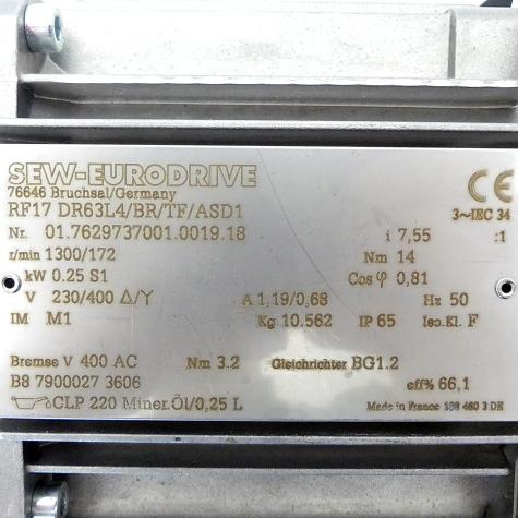 Gear motor RF17 DR63L4/BR/TF/ASD1 New