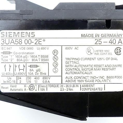 Overload relay 25-40A Used