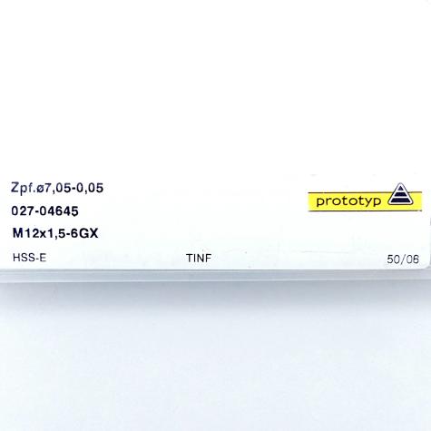 Machine screw tap M12X1.5-6GX M12X1.5-6GX  New FS
