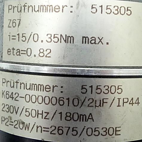 Electric motor with gearbox  Used