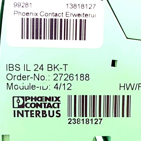 Inline - Klemme IBS IL 24 BK-T Gebraucht