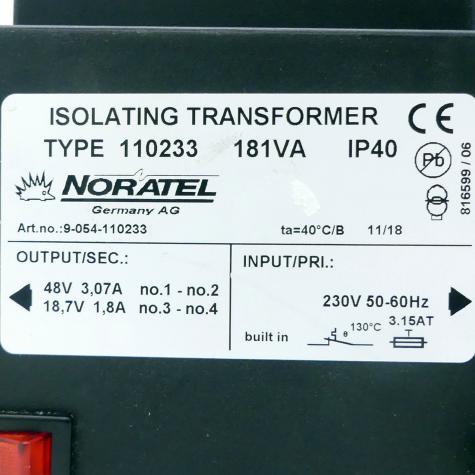 Isolating transformer 110233 New