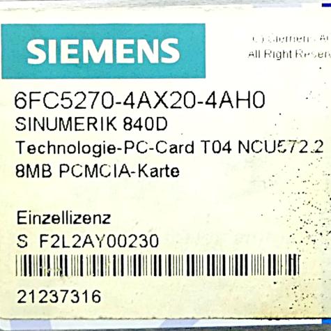 Sinumerik 840D 8MB PCMCIA Card  