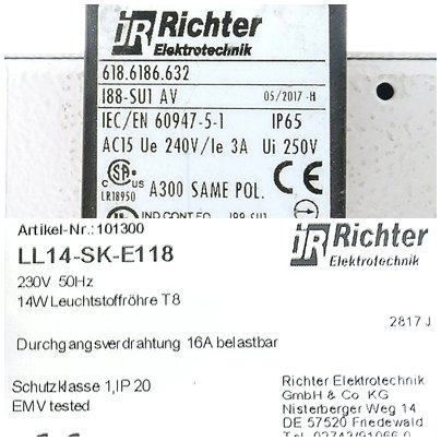 Grenzschalter und Lampe 618.6186.632 Gebraucht
