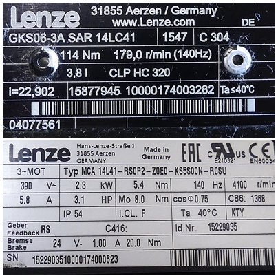 Getriebemotor MCA 14L41-RS0P2-Z0E0-KS5S00N-R0SU Gebraucht