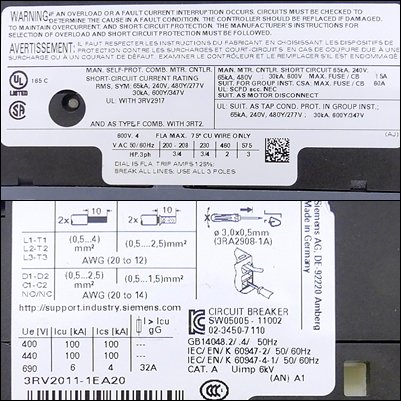 Leistungschalter  3RV2011-1EA20 Gebraucht