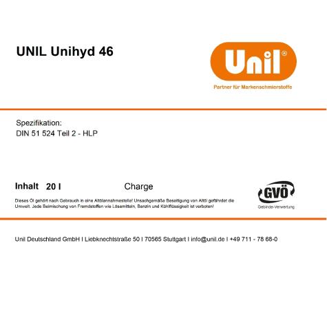 Hydraulic oil Unihyd 46  