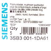 5 Pieces mushroom pushbutton white 3SB3001-1DA61 New FS