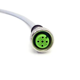 M12 female 0° A-cod. with cable 