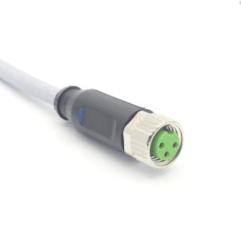 M8 female 0° A-cod. with cable 