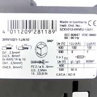 Circuit breaker 3RV1021-1JA10 Used