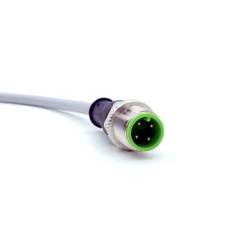 M12 male 0° / M12 female 90° A-cod. LED 