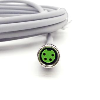 M8 female 0° A-cod. with cable 
