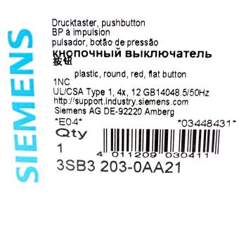 3 Pieces push-button red 3SB3203-0AA21 