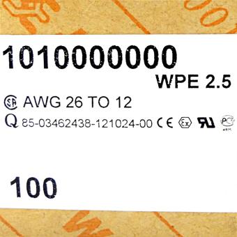 100 x Schutzleiter Reihenklemmen WPE 2.5 