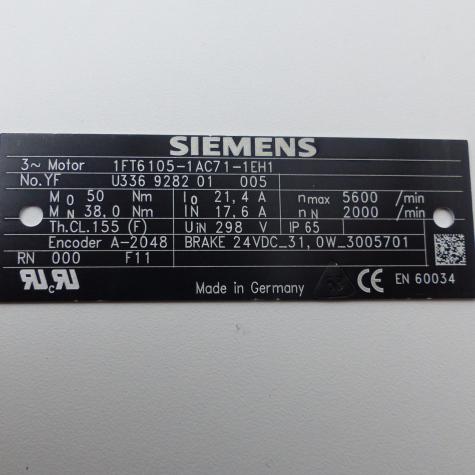 Servo Motor mit AngleGear 1FT6 105-1AC71-1EH1 435477 001 New