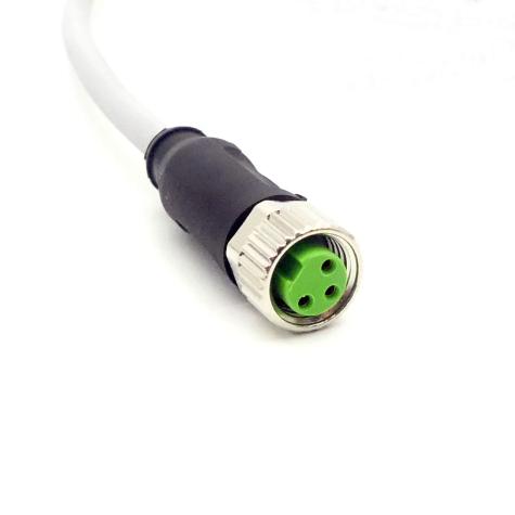 M8 female 0° A-cod. with cable  
