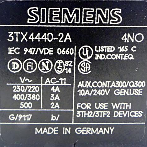 10 Stück Hilfsschalterblock 3TX4 440-2A Neu OVP