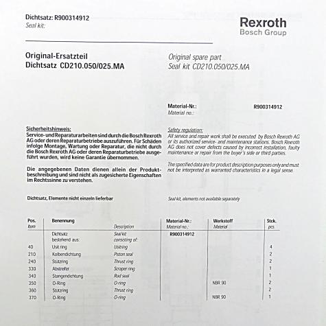 Dichtsatz CD210.050/025.MA Neu OVP