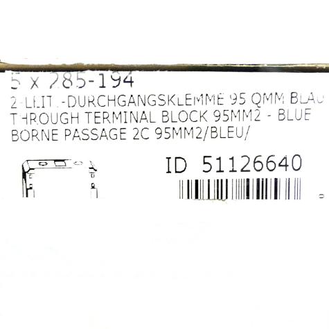 Circuit terminal 25 mm 285-194 New FS