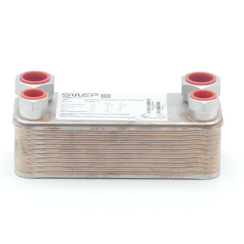 Plate heat exchanger B5THx20/1P-SC-M 2x3/4"INT HEX+2x1/2"INT HEX New