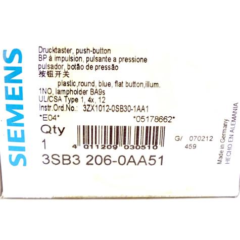 5 Stück Leuchtdrucktaster 3SB3 206-0AA51 Neu OVP