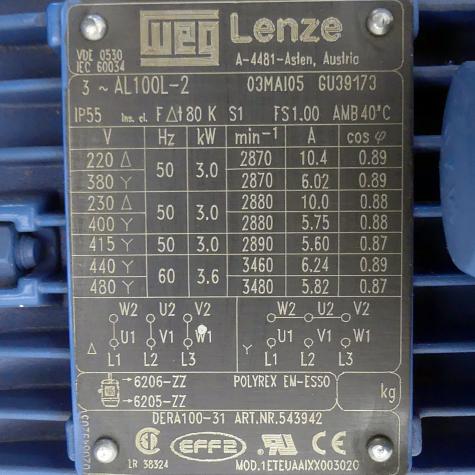 Drehstrommotor MDFRA 100-31-AL Neu