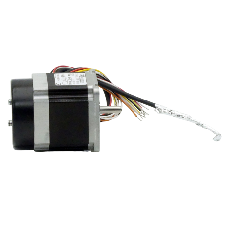 NEMA23 2-Phasen-Schrittmotor 1.8° 0.9Nm Litzen:8 2.0A Frontwelle:6.35mm Encoder Line Driver  Neu OVP